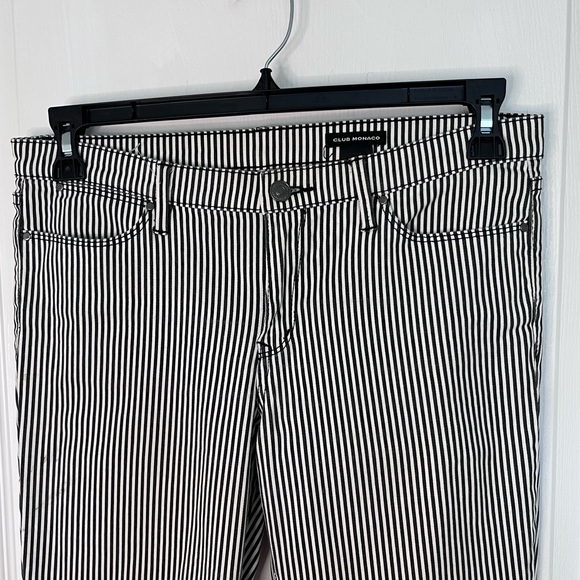 Club Monaco Women’s Stretch White Black Striped Skinny Jeans  Size 8 - Picture 3 of 6
